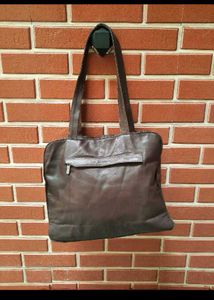 Vintage Brown Leather Tote Bag