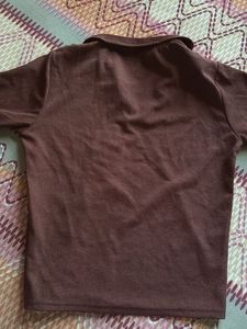 Brown Corduroy Long Sleeve Top