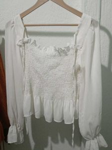 Chic White Peplum Top