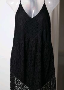Elegant Black Lace Mini Dress
