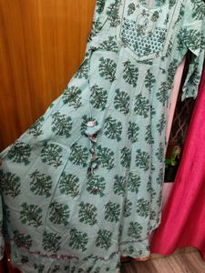 Anarkali Cotton Suit Wth Heavy Tassels