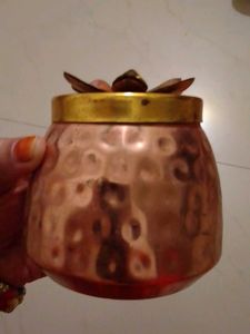 Hammered  Metal Decorative Jar