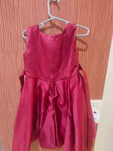 Red floral Embroidery patry frock