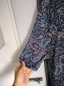 Paisley Print Ruffle Dress