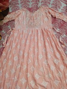 Gorgeous Peach Printed Kurta