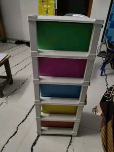 5-Tier Multi-Color Plastic Storage Drawer Unit