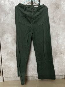 Zudio Olive Green Straight Pants