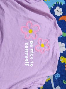 Lavender 'Be Nice' Graphic Tee