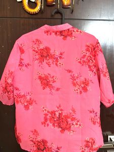Pink Floral Print Top
