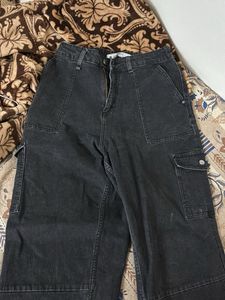 Black Wash Cargo Jeans