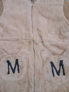 Fuzzy Knit Hooded Jacket