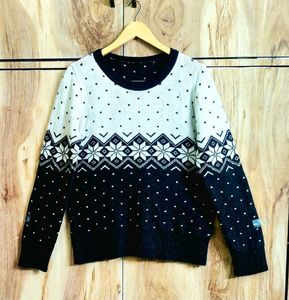 Patterned Knit Sweater size-38