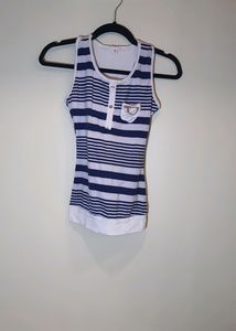 Cute White-Blue Tank Top