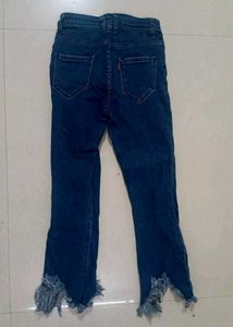 Frayed Hem Denim Jeans
