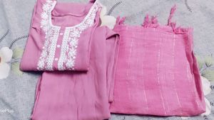 Lucknowi Embroidery Kurta Set