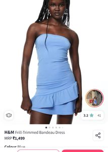 Blue Ruffle Mini Dress Size XS