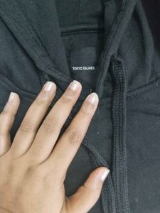Black Crop Hoodie