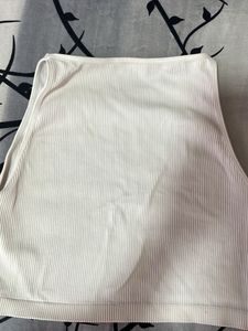 White Ribbed Tank Top