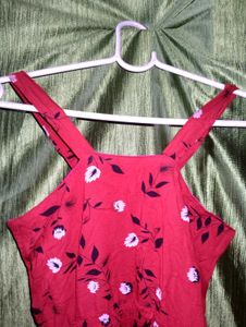 Red Floral Print Sundress