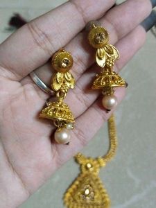 Golden Jhumka Earrings