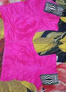 Pink Readymade Saree Blouse