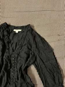 Elegant Black Ruffle Blouse