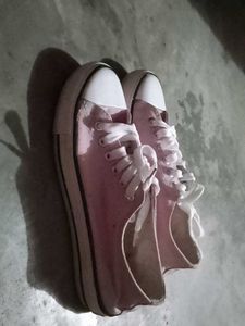 Pink Canvas Sneakers - Size [Your Siz