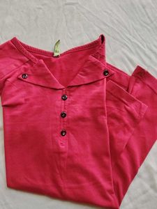 Red top for Christmas 🌲Cute Pink Button-Down To