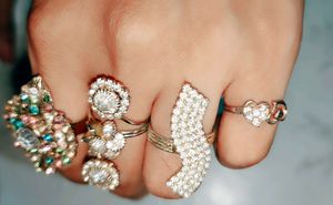 Vintage Rhinestone Ring Collection