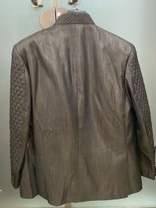 Premium Silk Coffee Brown Quilted Men Suit Set