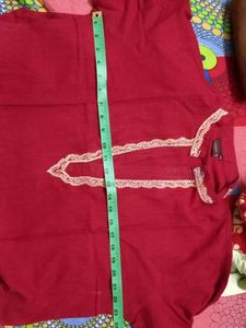 Elegant Rhythm Maroon Kurta No Buttons