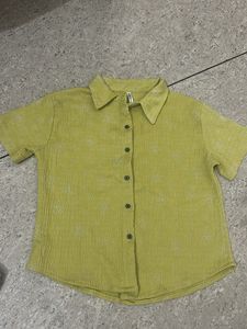 Mustard Textured Button-Down