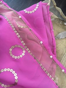 A Beautiful Saree With Net &amp; Sequence Work