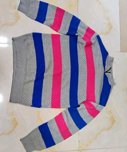 Striped Knit Quarter Zip Sweatshirt