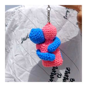 "Forever Hug – Crochet Couple Keychain"