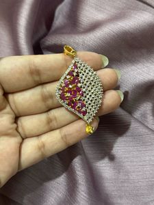 Ruby &amp; Diamond Zircon Pendant Set