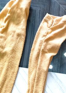 Golden Yellow Saree with Free Leggings