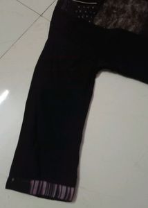 Women Black A Line Printed Straight Kurta