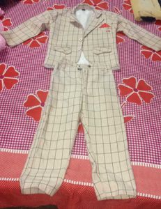 Coat Pant Three Piece Set For Kids