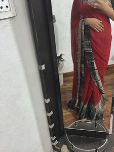 Red &amp; Black Saree