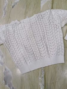 Elegant White Knit Cardigan