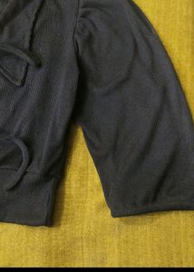Ribbed Tie-Front Top