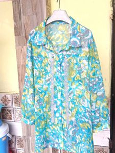 Floral Print Sheer Shirt