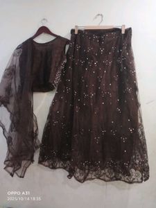 new coffee brown padded Lehenga Choli Set