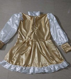 Elegant Gold &amp; White Dress