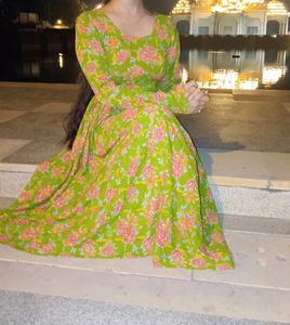 Green Color Ethenic Frock .