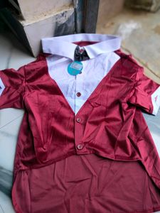 New Dog Bow Tie Dress Maroon Xxl