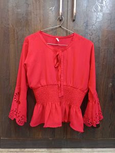 Red Peplum Top