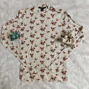 Forever 21 Floral Print Long Sleeve Top