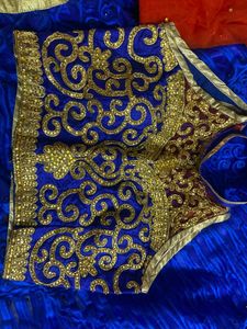 Blue Orange Lehnga Choli